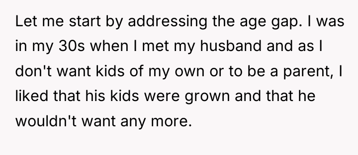Let me start by addressing the age gap. I was...