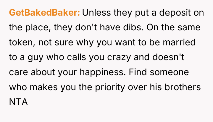 GetBakedBaker Unless they put a deposit on the place, they...