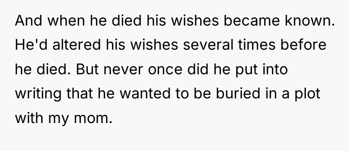 And when he died his wishes became known. He'd altered...