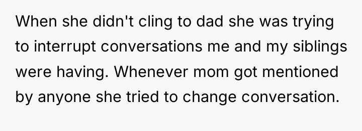 When she didn't cling to dad she was trying to...