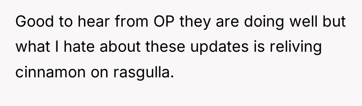 Good to hear from OP they are doing well but...