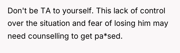 Don't be TA to yourself. This lack of control over...