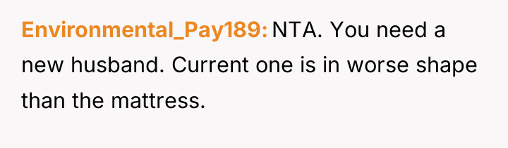 Environmental_Pay189 NTA. You need a new husband. Current one is...