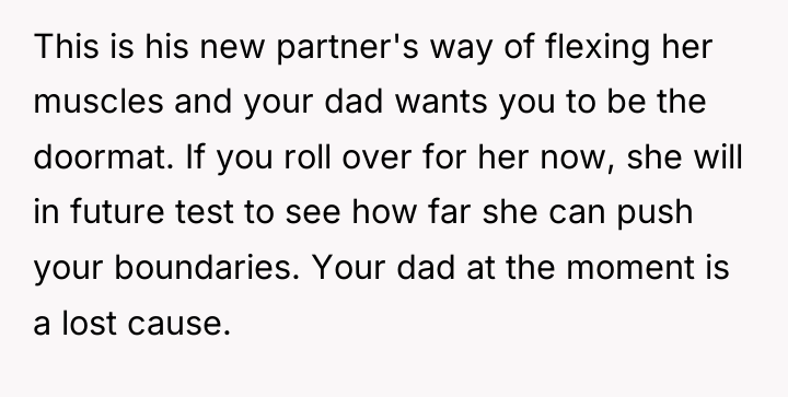 This is his new partner's way of flexing her muscles...