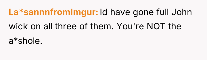 La*sannnfromImgur Id have gone full John wick on all three...