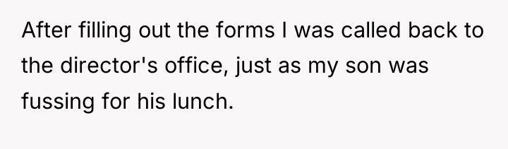 After filling out the forms I was called back to...