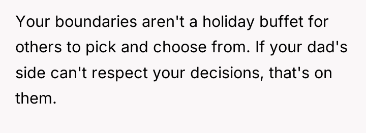 Your boundaries aren't a holiday buffet for others to pick...