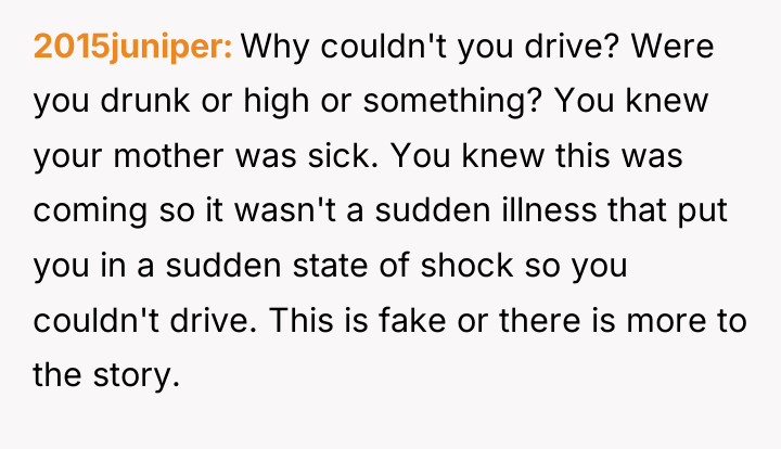 2015juniper Why couldn't you drive? Were you drunk or high...