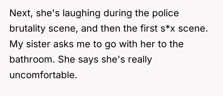 Next, she's laughing during the police brutality scene, and then...