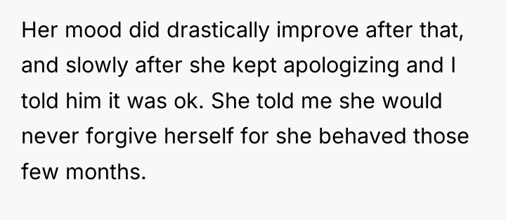 Her mood did drastically improve after that, and slowly after...