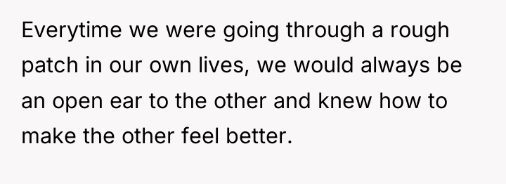 Everytime we were going through a rough patch in our...