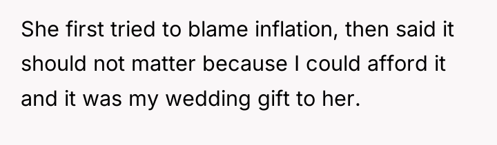 She first tried to blame inflation, then said it should...