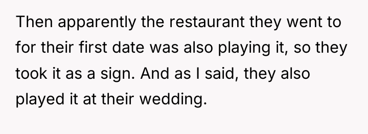 Then apparently the restaurant they went to for their first...