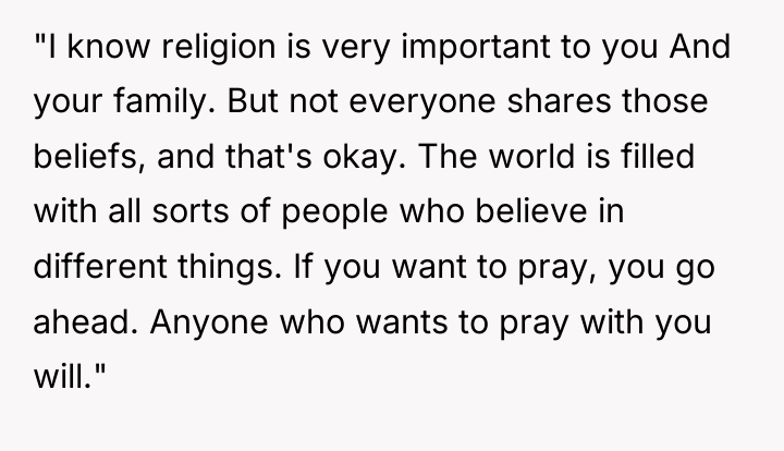 "I know religion is very important to you And your...