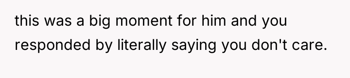 this was a big moment for him and you responded...