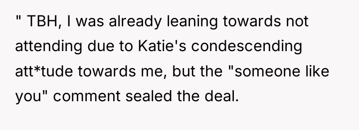 " TBH, I was already leaning towards not attending due...