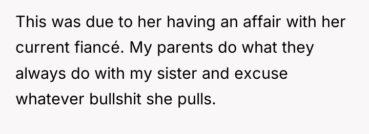 This was due to her having an affair with her...