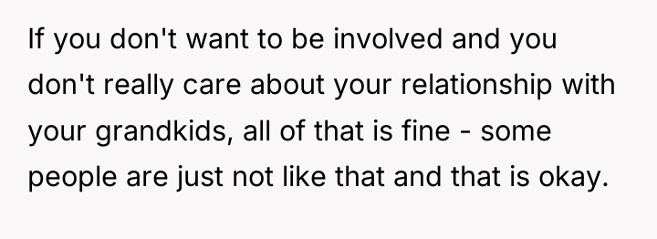 If you don't want to be involved and you don't...