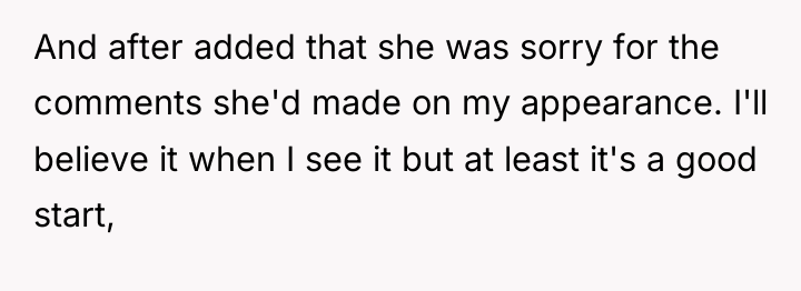 And after added that she was sorry for the comments...