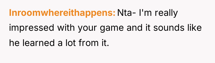 Inroomwhereithappens Nta- I'm really impressed with your game and it...