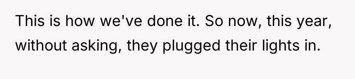 This is how we've done it. So now, this year,...