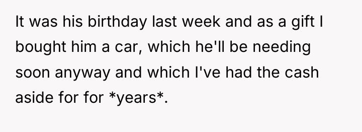 It was his birthday last week and as a gift...