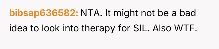 bibsap636582 NTA. It might not be a bad idea to...