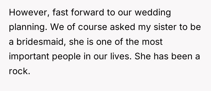However, fast forward to our wedding planning. We of course...