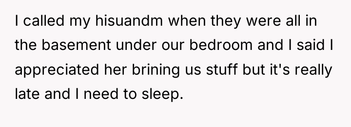 I called my hisuandm when they were all in the...
