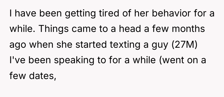I have been getting tired of her behavior for a...