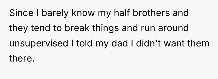 Since I barely know my half brothers and they tend...