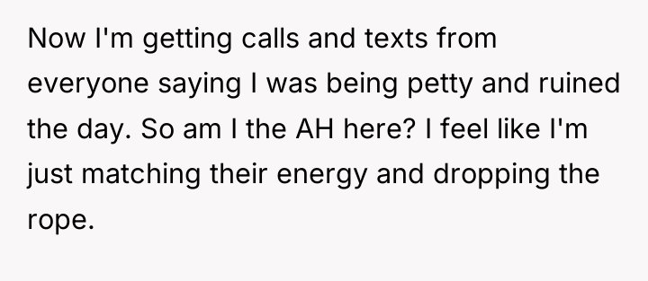 Now I'm getting calls and texts from everyone saying I...