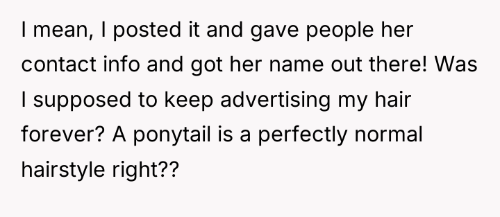 I mean, I posted it and gave people her contact...