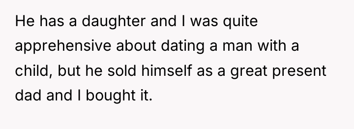 He has a daughter and I was quite apprehensive about...