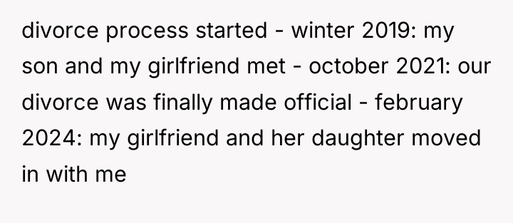 divorce process started - winter 2019: my son and my...