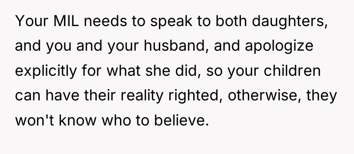Your MIL needs to speak to both daughters, and you...