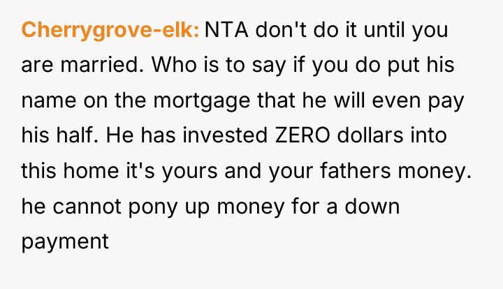 Cherrygrove-elk NTA don't do it until you are married. Who...