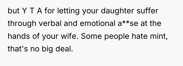 but Y T A for letting your daughter suffer through...