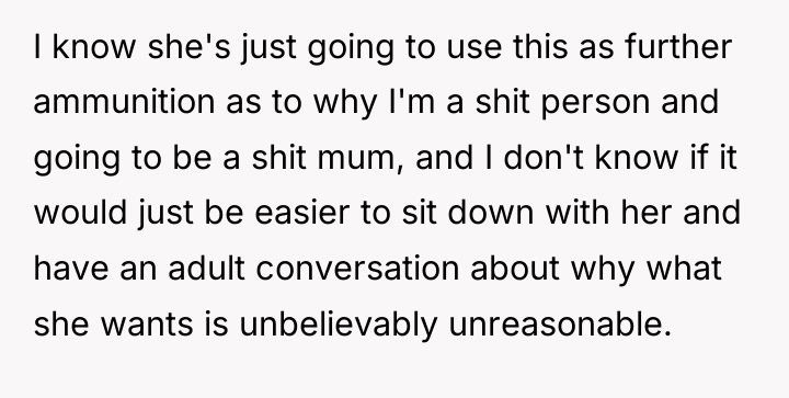 I know she's just going to use this as further...
