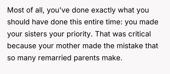 Most of all, you've done exactly what you should have...