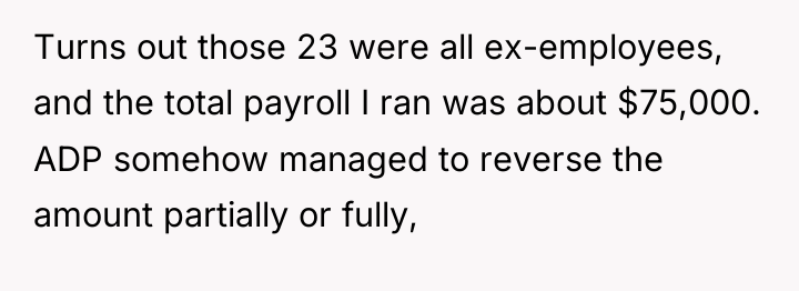 Turns out those 23 were all ex-employees, and the total...