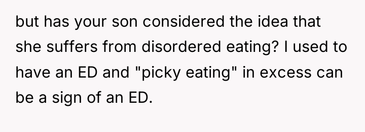 but has your son considered the idea that she suffers...