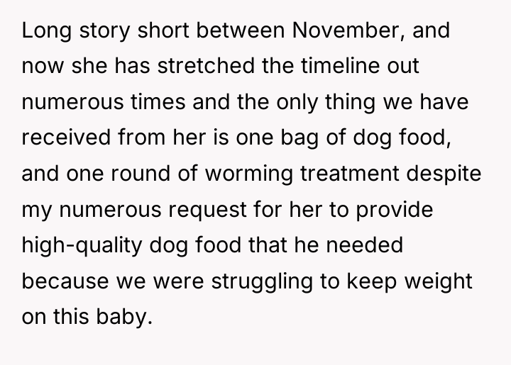 Long story short between November, and now she has stretched...