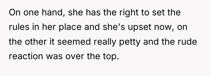 On one hand, she has the right to set the...
