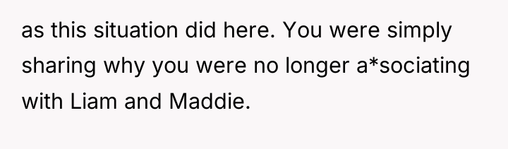 as this situation did here. You were simply sharing why...