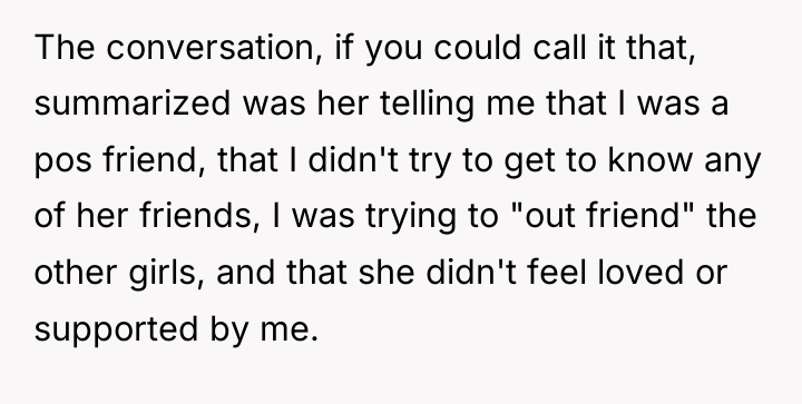 The conversation, if you could call it that, summarized was...