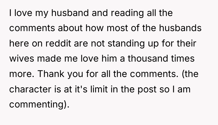 I love my husband and reading all the comments about...