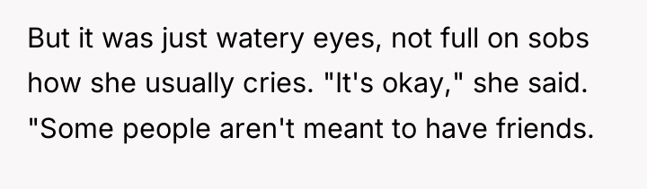 But it was just watery eyes, not full on sobs...