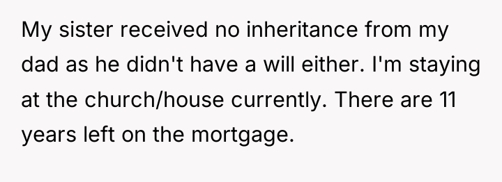 My sister received no inheritance from my dad as he...