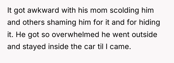 It got awkward with his mom scolding him and others...